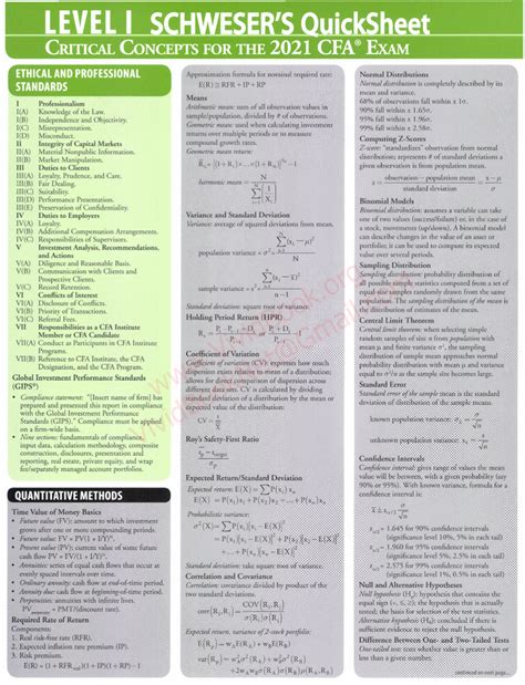 cfa level 1 quicksheet pdf